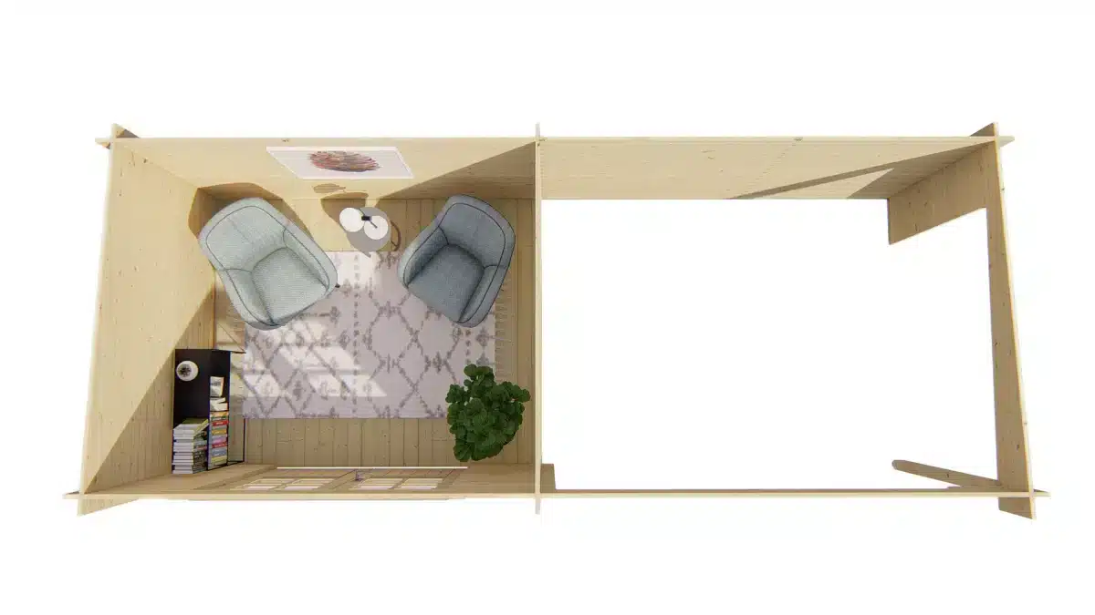 Blokhut – Tuinhuis Freddy | 28 mm | vuren onbehandeld