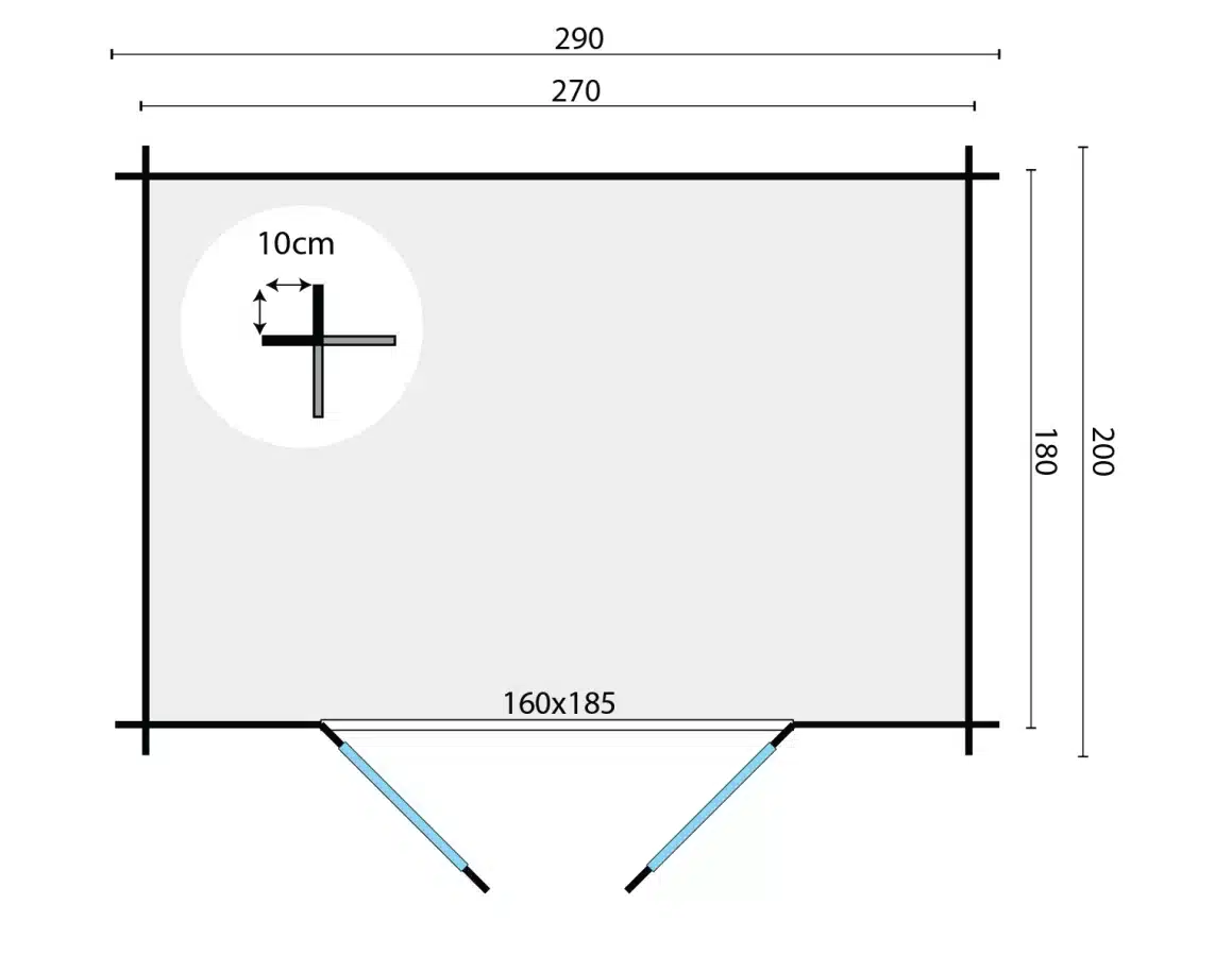 Blokhut – Tuinhuis Kris | 28 mm | vuren onbehandeld