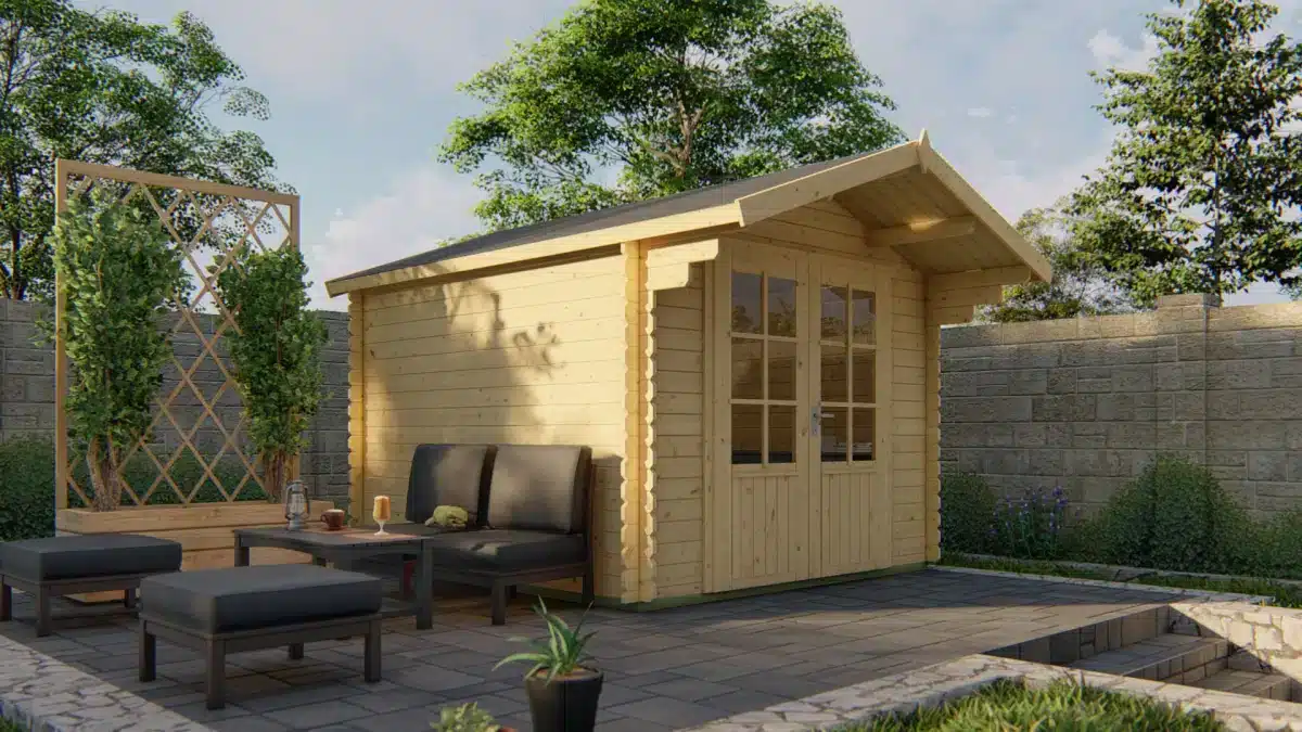 Blokhut – Tuinhuis Perlund | 28 mm | vuren onbehandeld