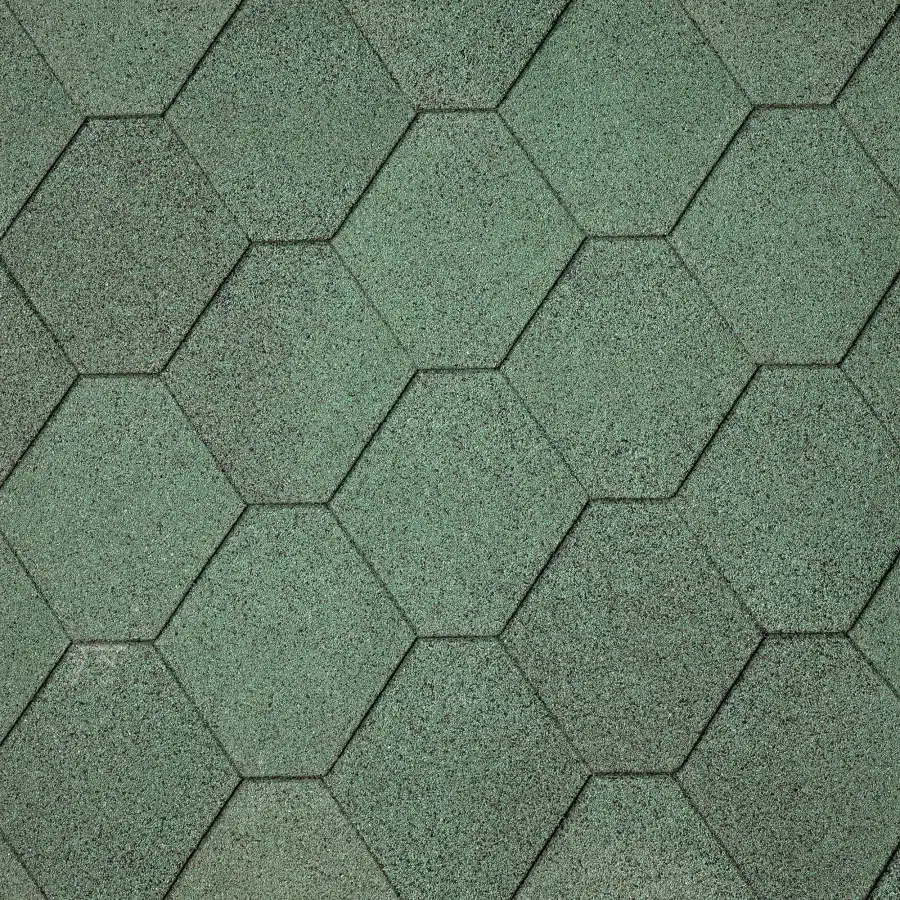 Dakshingles hexagonaal groen – pak 3 m²