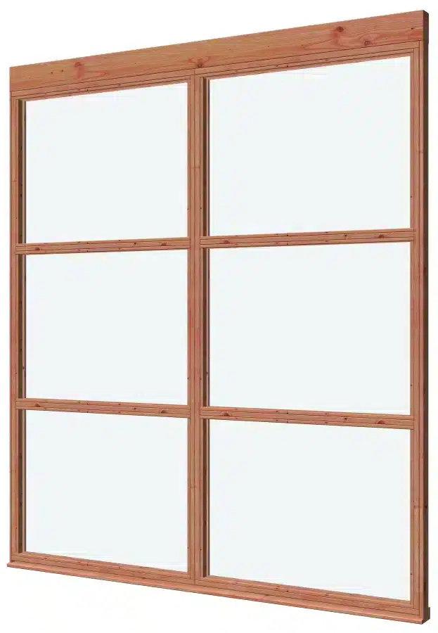 Glaswand De Luxe type P Douglas Gedroogd Onbehandeld 198 x 230 cm