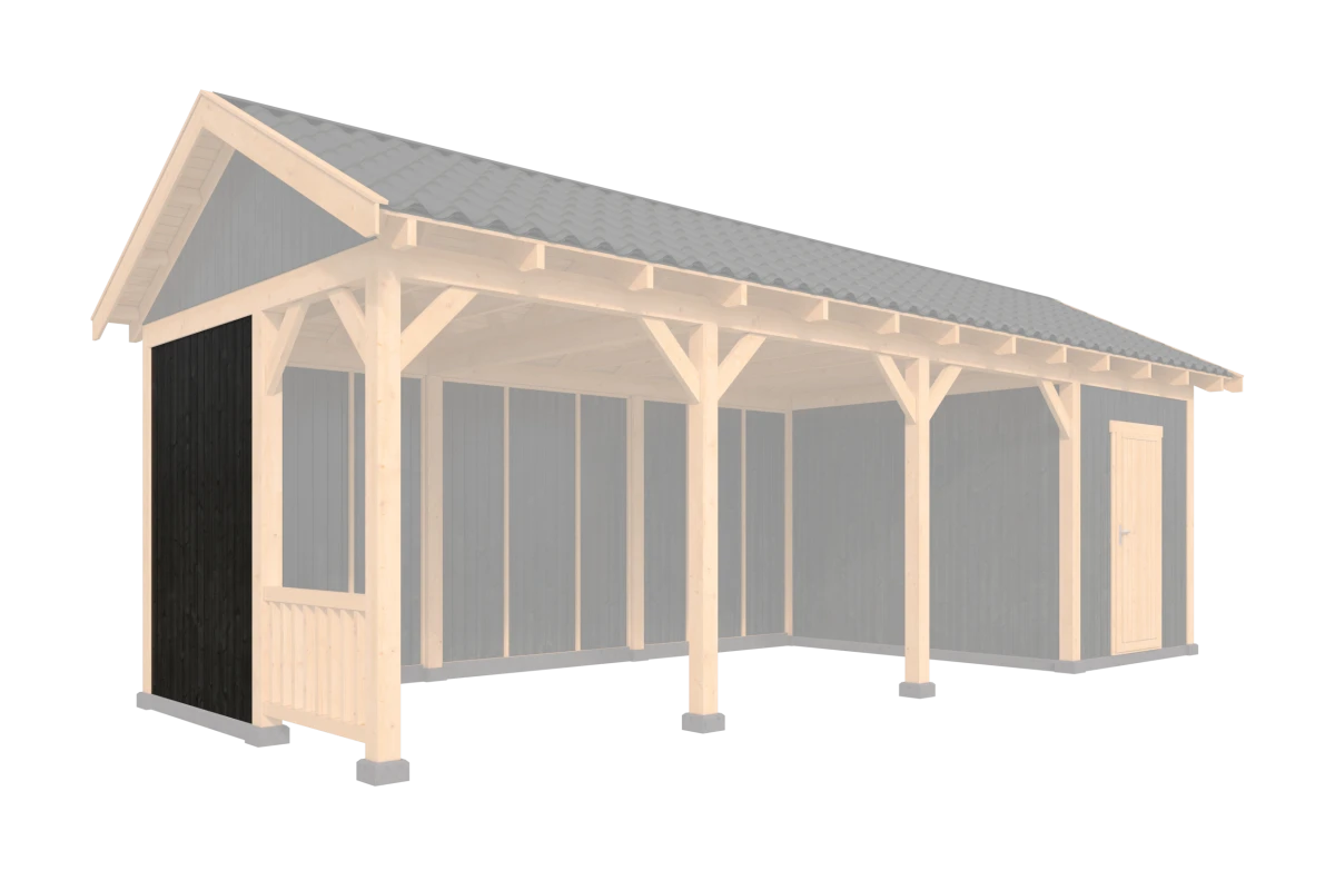 Halve wandmodule type G Douglas Gedroogd 167 x 230 cm zwart gespoten