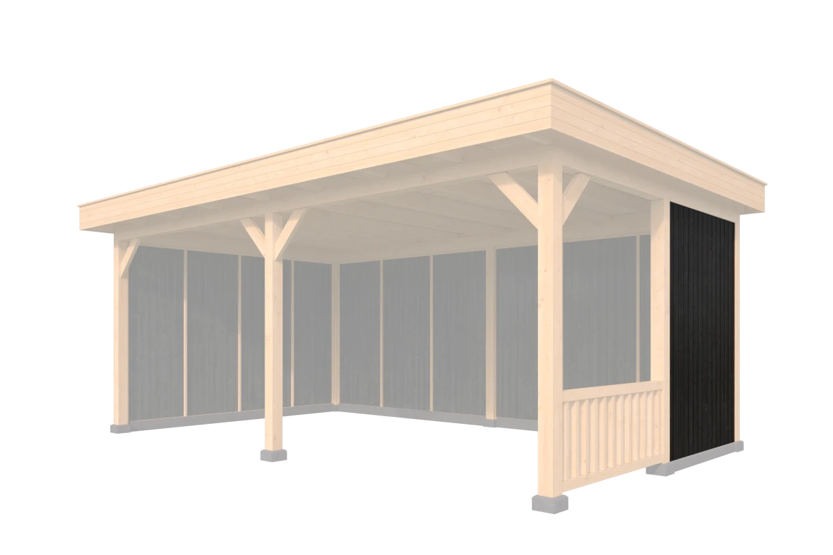 Halve wandmodule type G Douglas Gedroogd 167 x 230 cm zwart gespoten