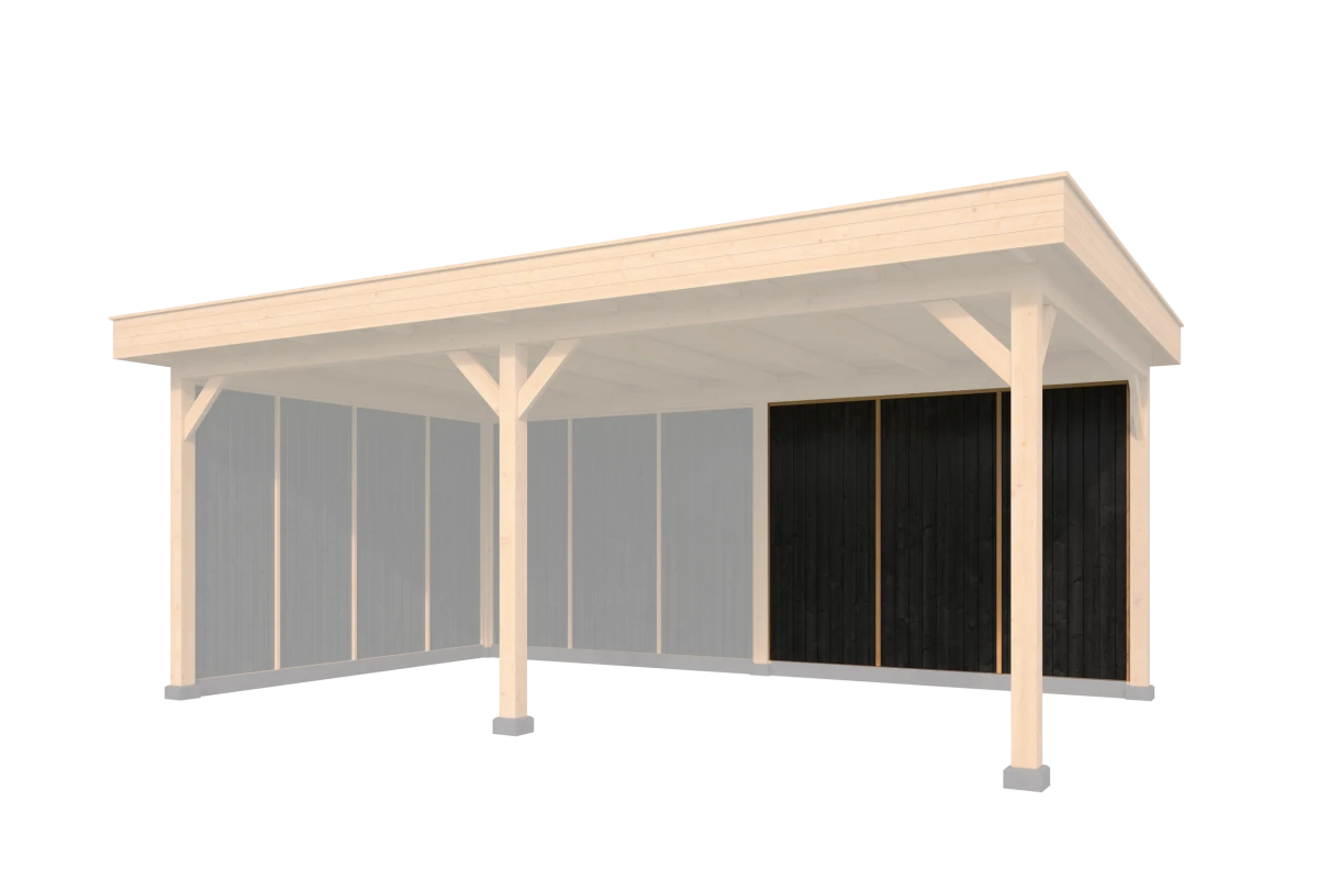 Voor- / achterwandmodule type P Douglas Gedroogd 198 x 230 cm zwart gespoten