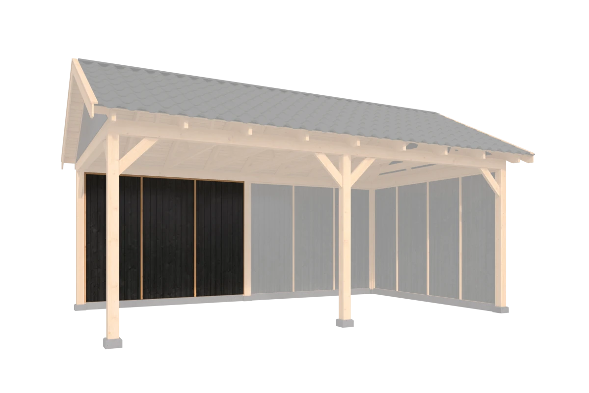 Wandmodule type R Douglas Gedroogd 298 x 230 cm zwart gespoten