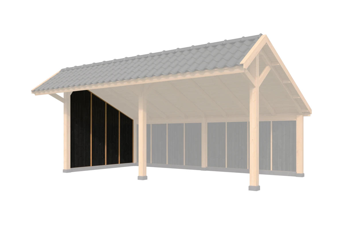 Voor- / achterwandmodule type P Douglas Gedroogd 198 x 230 cm zwart gespoten