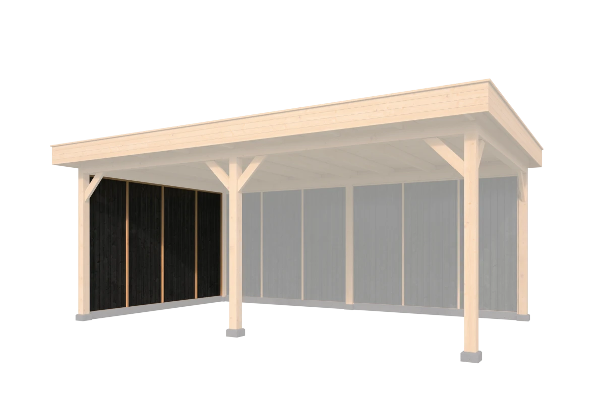 Zijwandmodule type T Douglas Gedroogd 348 x 230 cm zwart gespoten