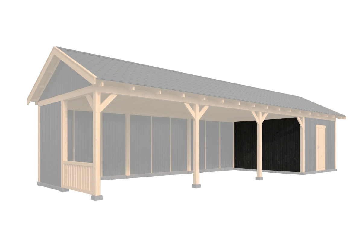 Zijwandmodule type T Douglas Gedroogd 348 x 230 cm zwart gespoten
