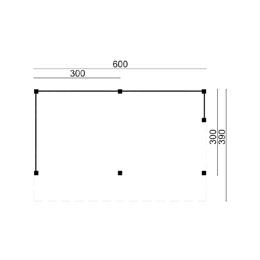 DHZ kapschuur Tongeren vuren zwart gespoten 600 x 300 cm
