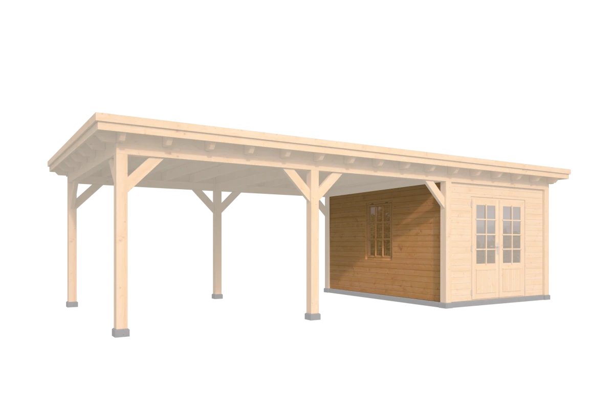 Wandmodule Type D & E zweeds rabat Red Class Wood 350/400 x 224 cm