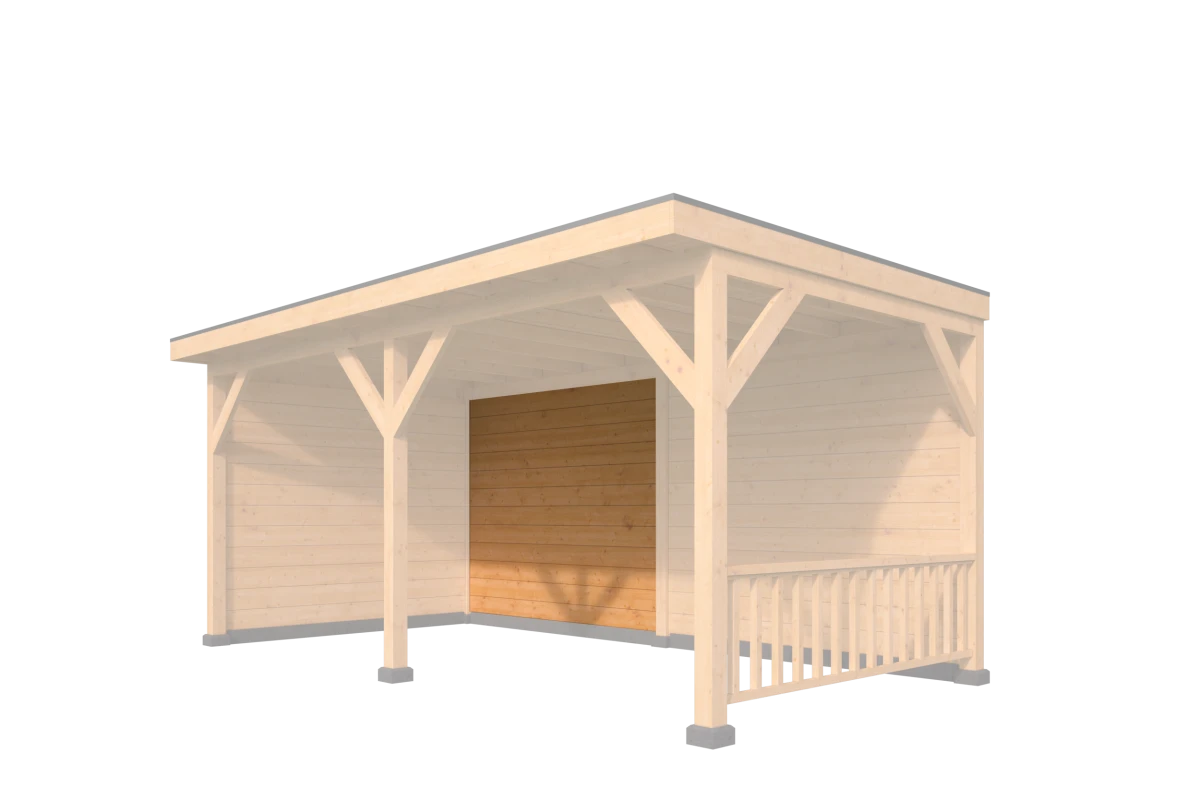 Wandmodule Type D & E zweeds rabat Red Class Wood 350/400 x 224 cm