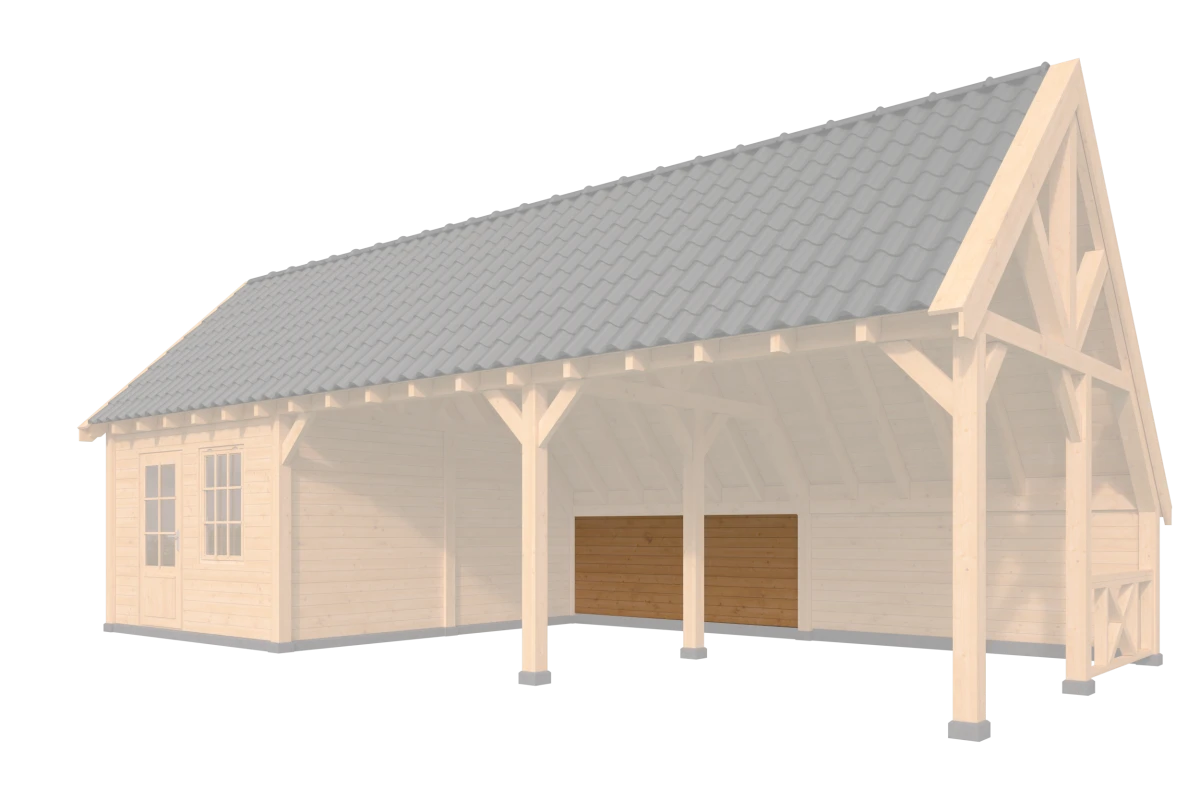 Wandmodule Type G achterwand kapschuur zweeds rabat Red Class Wood 350 x 140 cm