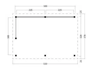 Platdak Odense XL Samenstelling 2 Red Class Wood zwart gespoten