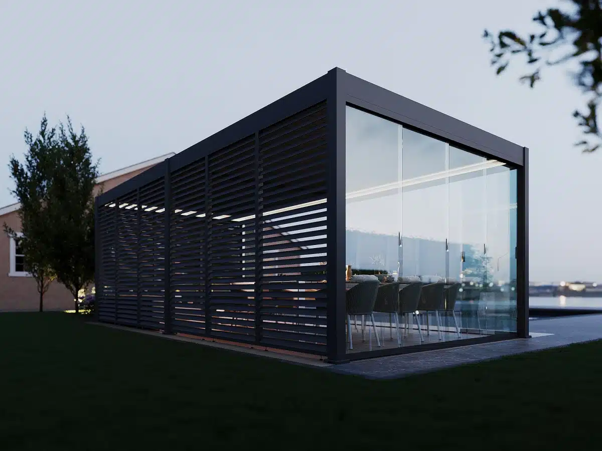 Aluminium overkapping Louvrepaneel 93 cm horizontaal antraciet