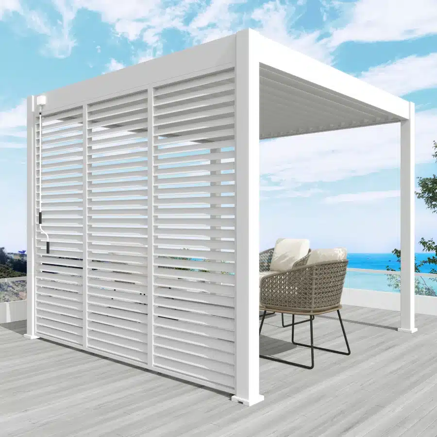 Aluminium overkapping Louvrepaneel 93 cm horizontaal wit