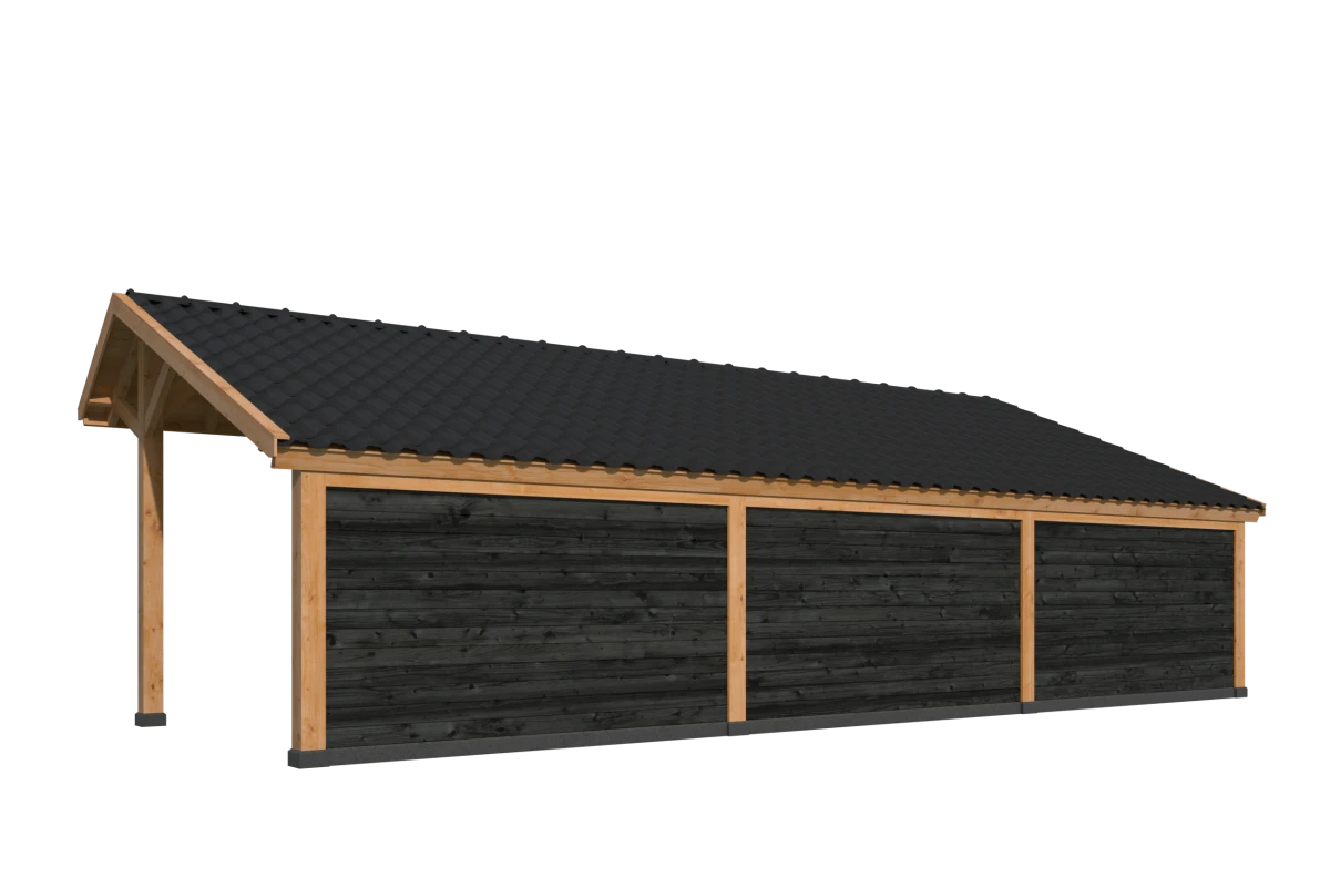 Bergen XL Type 6 Douglas Gedroogd Potdekselplank zwart