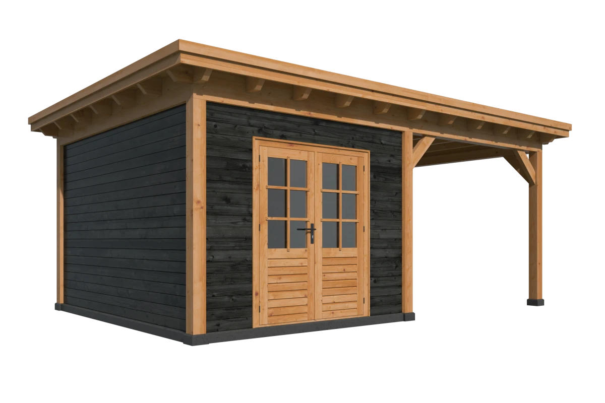 Platdak Odense XXL Samenstelling 3 Red Class Wood zwart gespoten