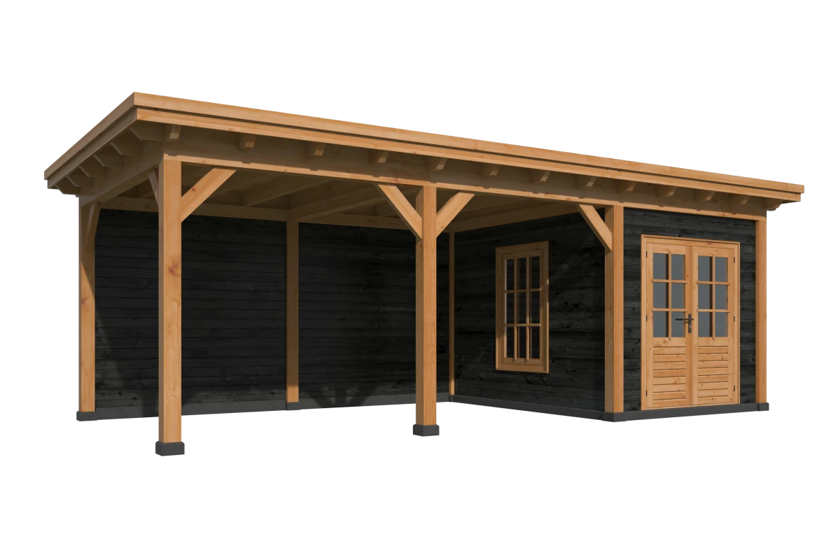 Platdak Odense XL Samenstelling 7 Red Class Wood zwart gespoten