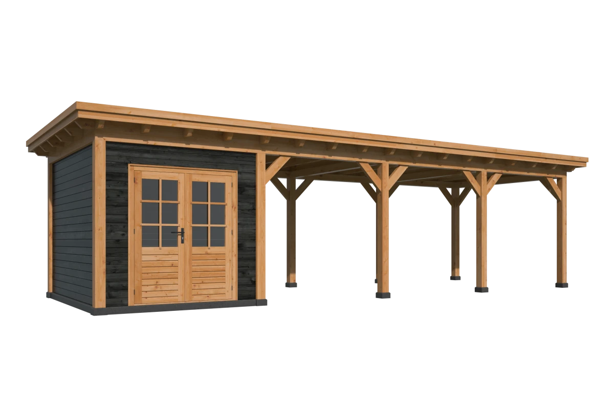 Platdak Odense XL Samenstelling 10 Red Class Wood zwart gespoten