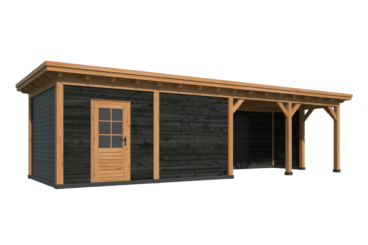 Platdak Odense XL Samenstelling 12 Red Class Wood zwart gespoten