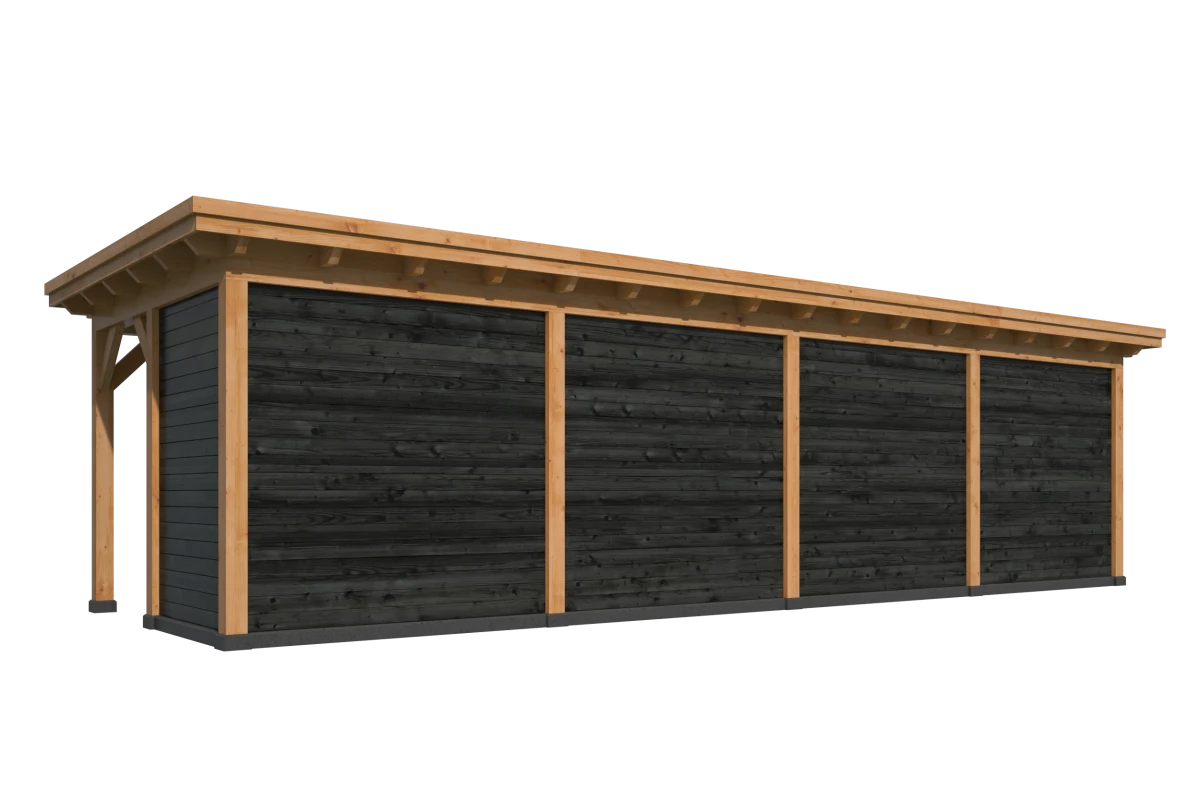 Platdak Odense XL Samenstelling 12 Red Class Wood zwart gespoten