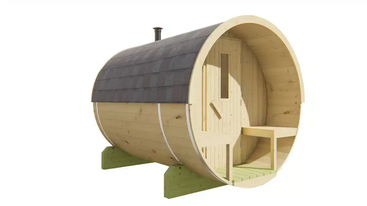 Saunabarrel | Ø205 x 250 cm | 38 mm | onbehandeld vuren