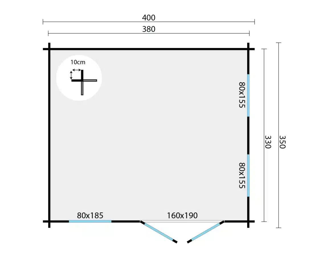Blokhut – Tuinhuis Bruce | 40 mm | onbehandeld