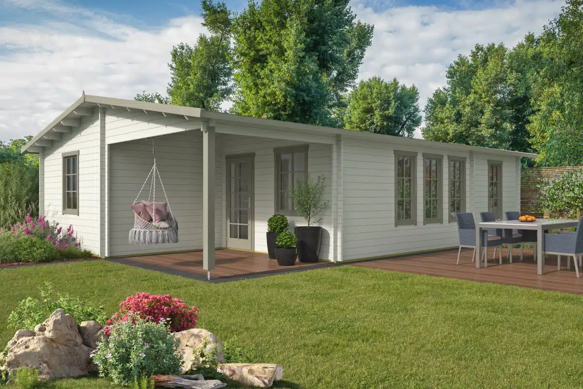 Blokhut – Tuinhuis Canarias | 44 mm | vuren groen geïmpregneerd