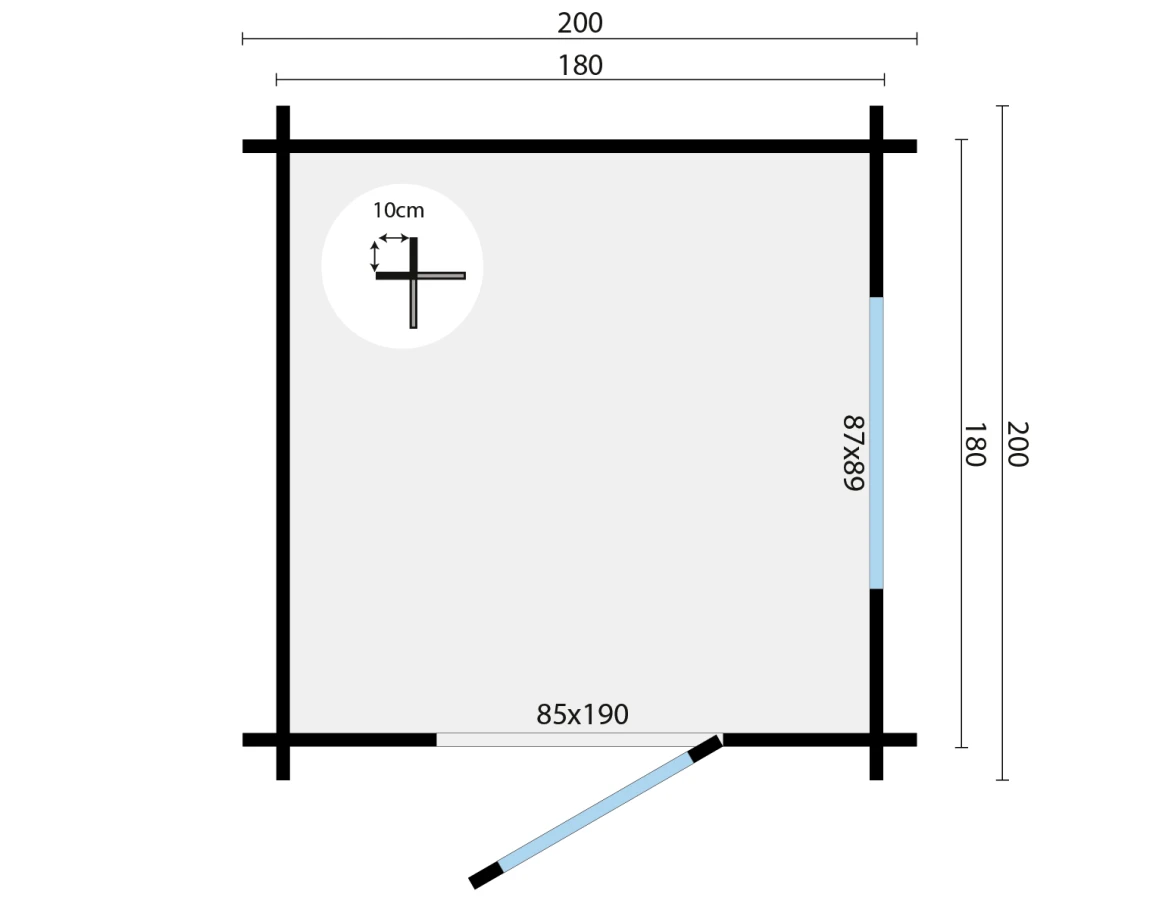 Blokhut – Tuinhuis Frankie | 40 mm | vuren Red Class Wood geïmpregneerd