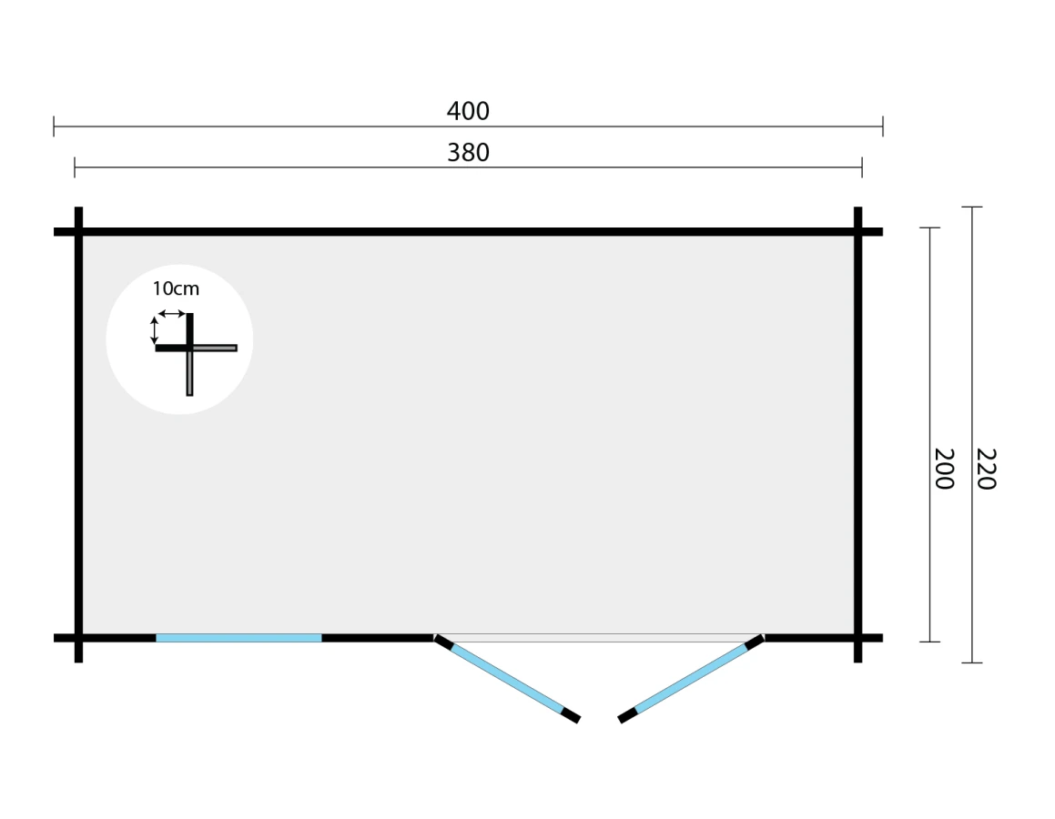 Blokhut – Tuinhuis Harriot | 40 mm | onbehandeld