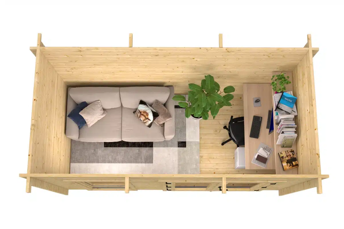 Blokhut – Tuinhuis Harriot | 40 mm | vuren bruin geïmpregneerd