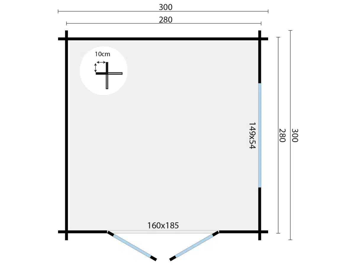 Blokhut – Tuinhuis Jamie | 40 mm | vuren bruin geïmpregneerd