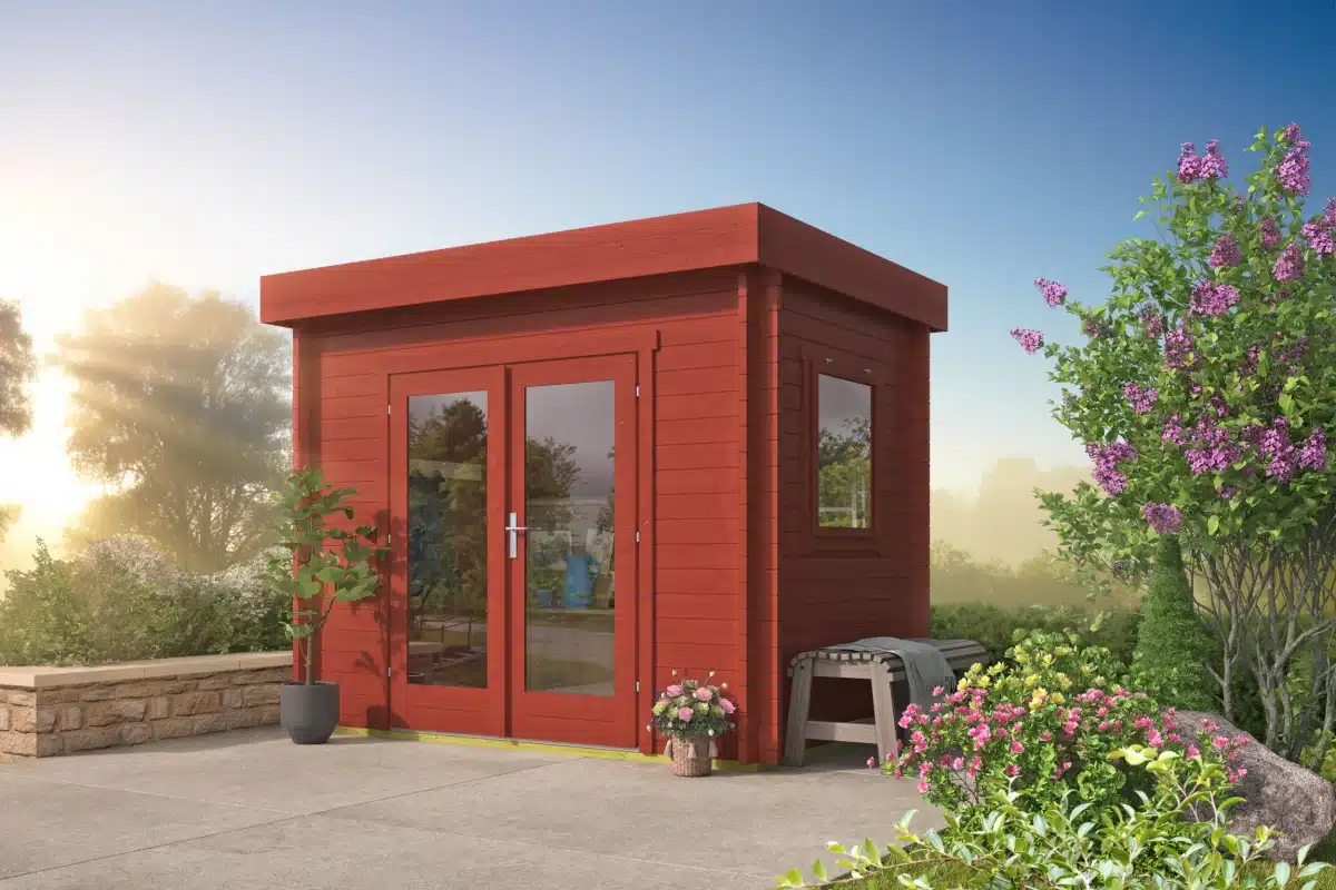 Blokhut – Tuinhuis Lucy | 40 mm | vuren groen geïmpregneerd