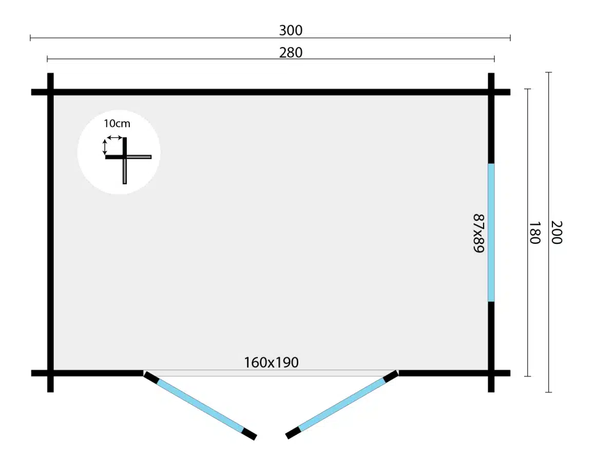 Blokhut – Tuinhuis Lucy | 40 mm | vuren groen geïmpregneerd