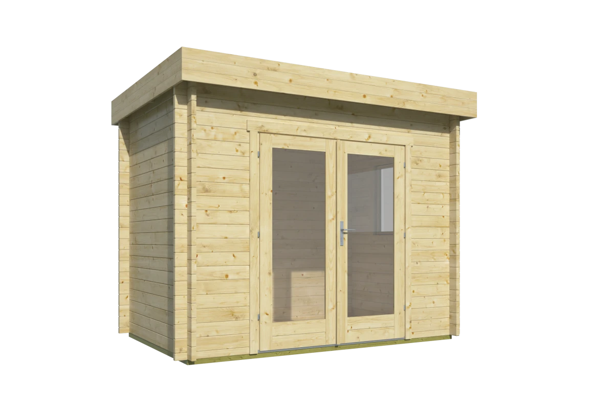 Blokhut – Tuinhuis Lucy | 40 mm | vuren grijs geïmpregneerd