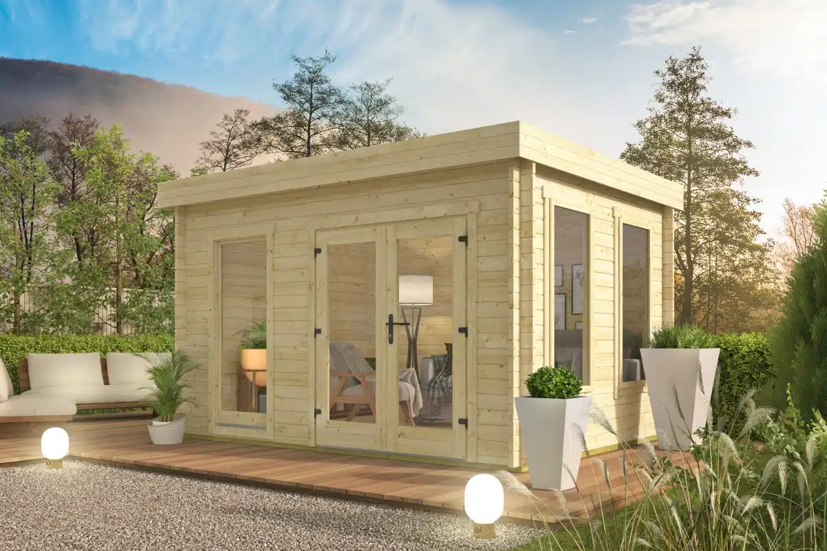 Blokhut – Tuinhuis Jason | 40 mm | vuren groen geïmpregneerd