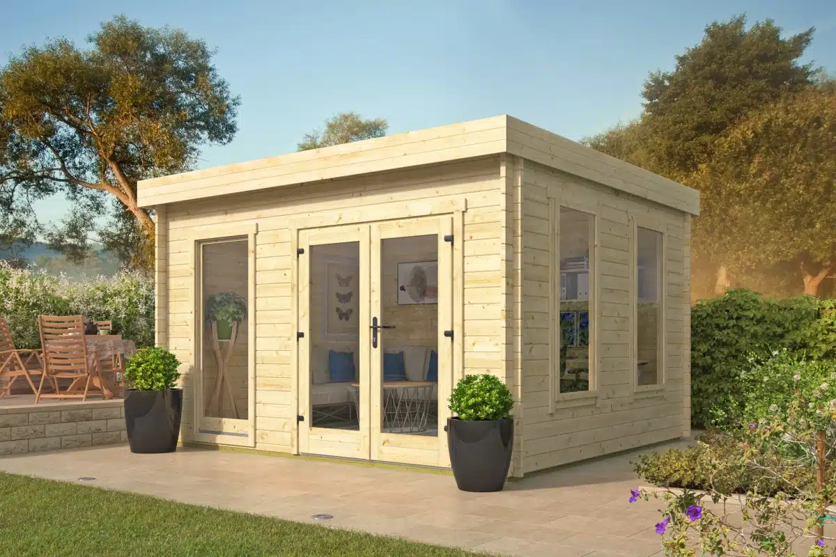 Blokhut – Tuinhuis Bruce | 40 mm | vuren groen geïmpregneerd