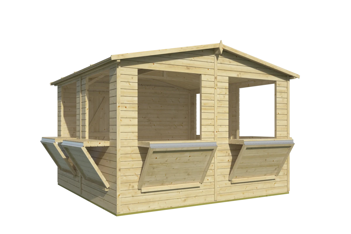 Kiosk Moose | 16mm | vuren onbehandeld | 300 x 300 cm | incl. vloer