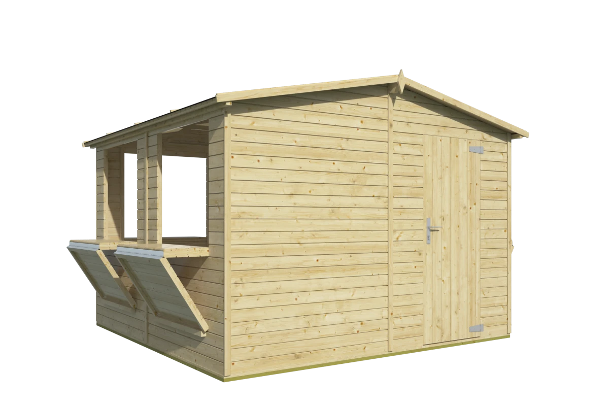 Kiosk Moose | 16mm | vuren onbehandeld | 300 x 300 cm | incl. vloer