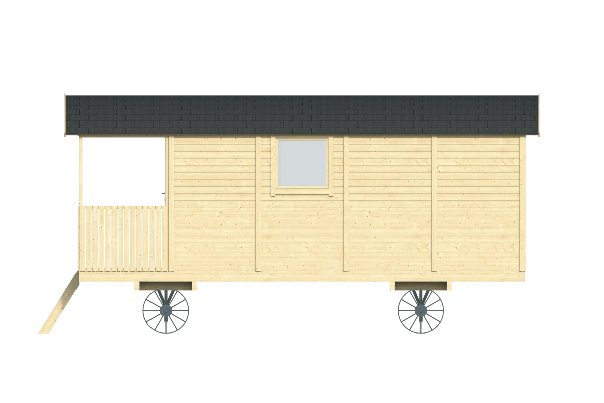 Circuswagen Johnny | 19mm | vuren onbehandeld | 600 x 240 cm | excl. onderstel