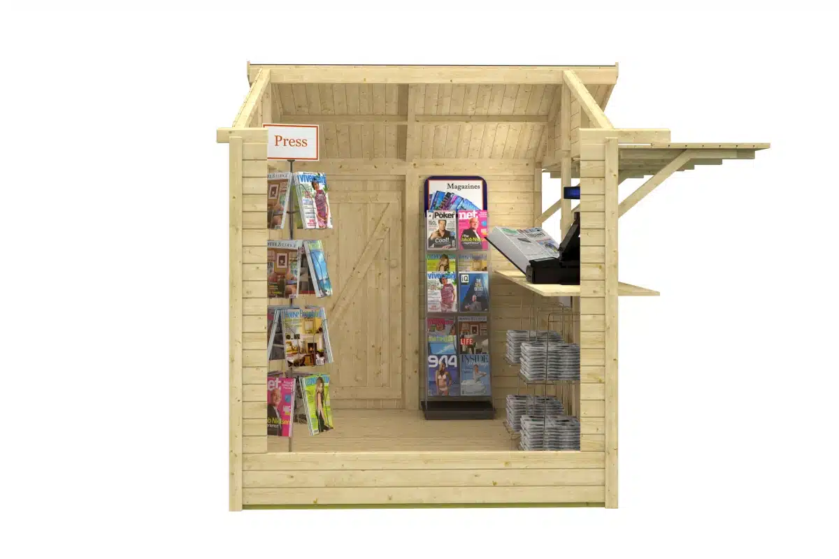 Kiosk Rudolph | 16mm | vuren onbehandeld | 300 x 200 cm | incl. vloer