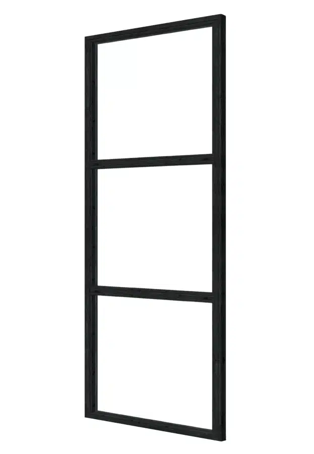 Steellook glaswand 116 x 212 cm, zwart