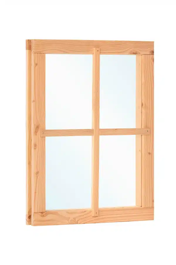 Douglas vast raam B642 x H812 mm (buitenwerkse maat) incl. roedes, RVS raambeslag