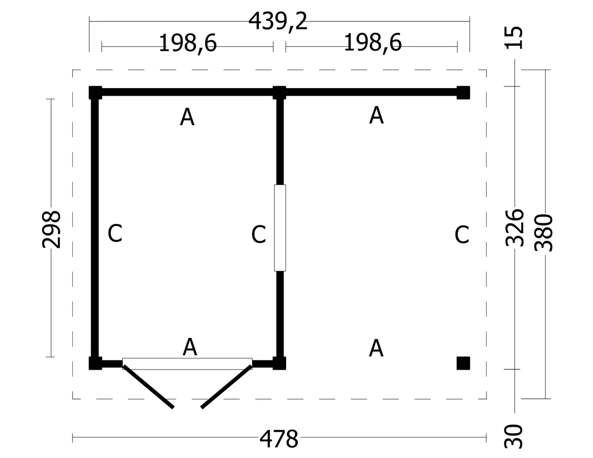 Oslo L type 4 douglas gedroogd potdekselplank zwart