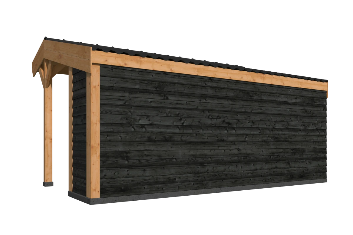 DHZ Kapschuur Goor Douglas 600 x 300 cm zwart geïmpregneerd