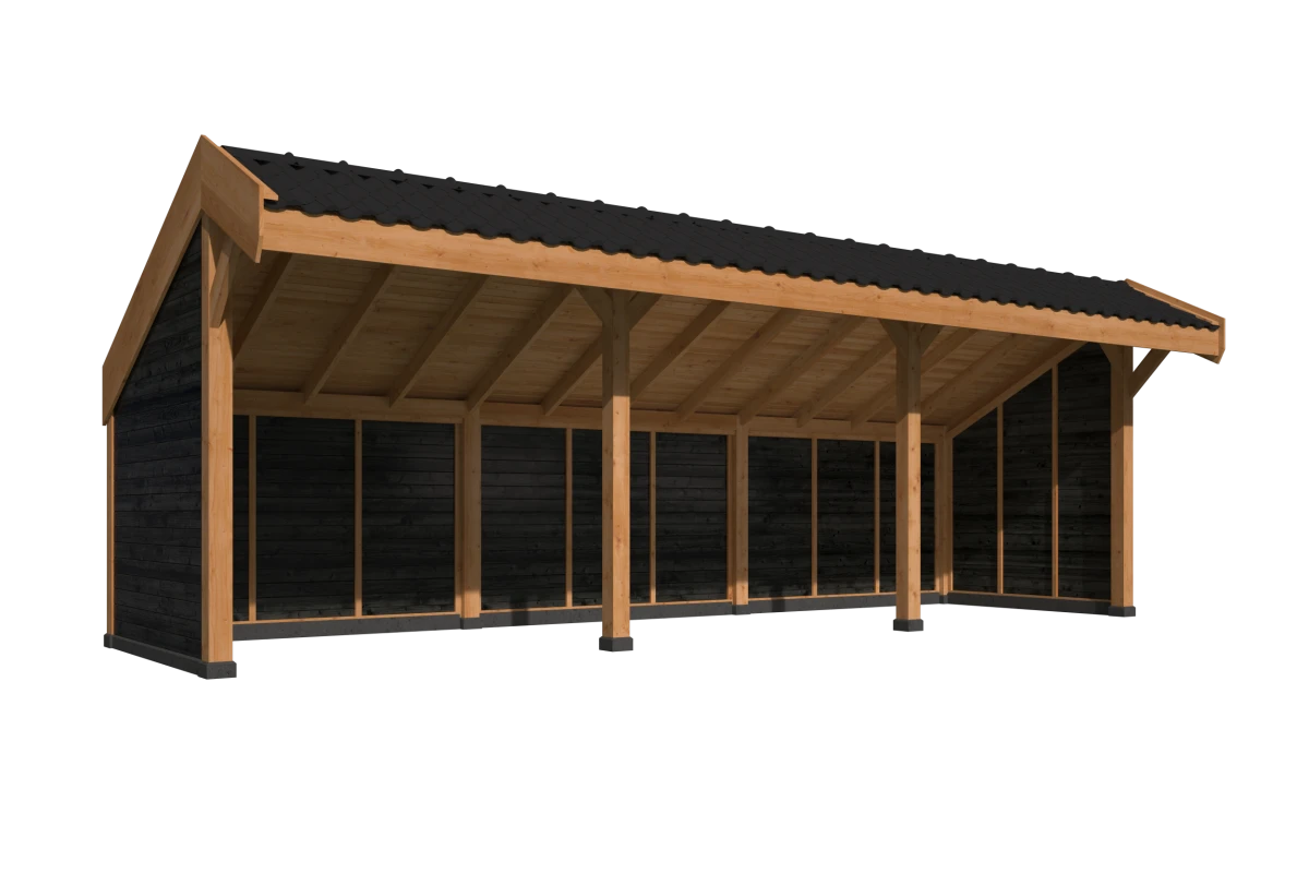 DHZ Kapschuur Boekelo Douglas 900 x 250 cm zwart geïmpregneerd